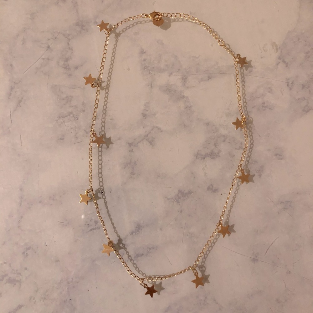 Gold star choker necklace